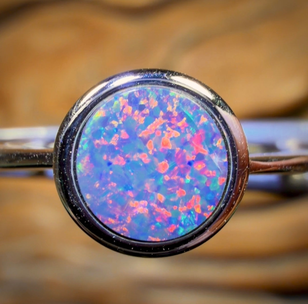 Bague doublet en argent sterling et opale de Queensland Boulder