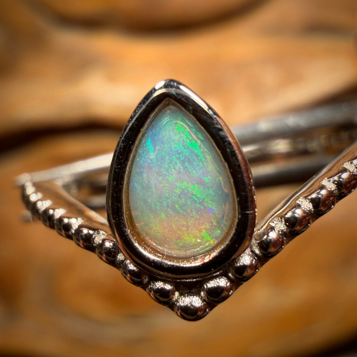 Sterling Silver - South Australian Crystal Opal Ring