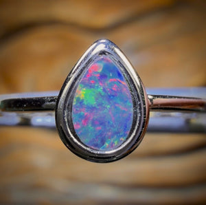 Sterling Silver - Queensland Boulder Opal Doublet Ring