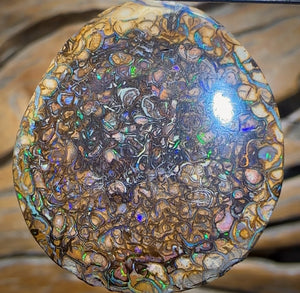 Solid Unisex Tribal Queensland Boulder Opal Pendant