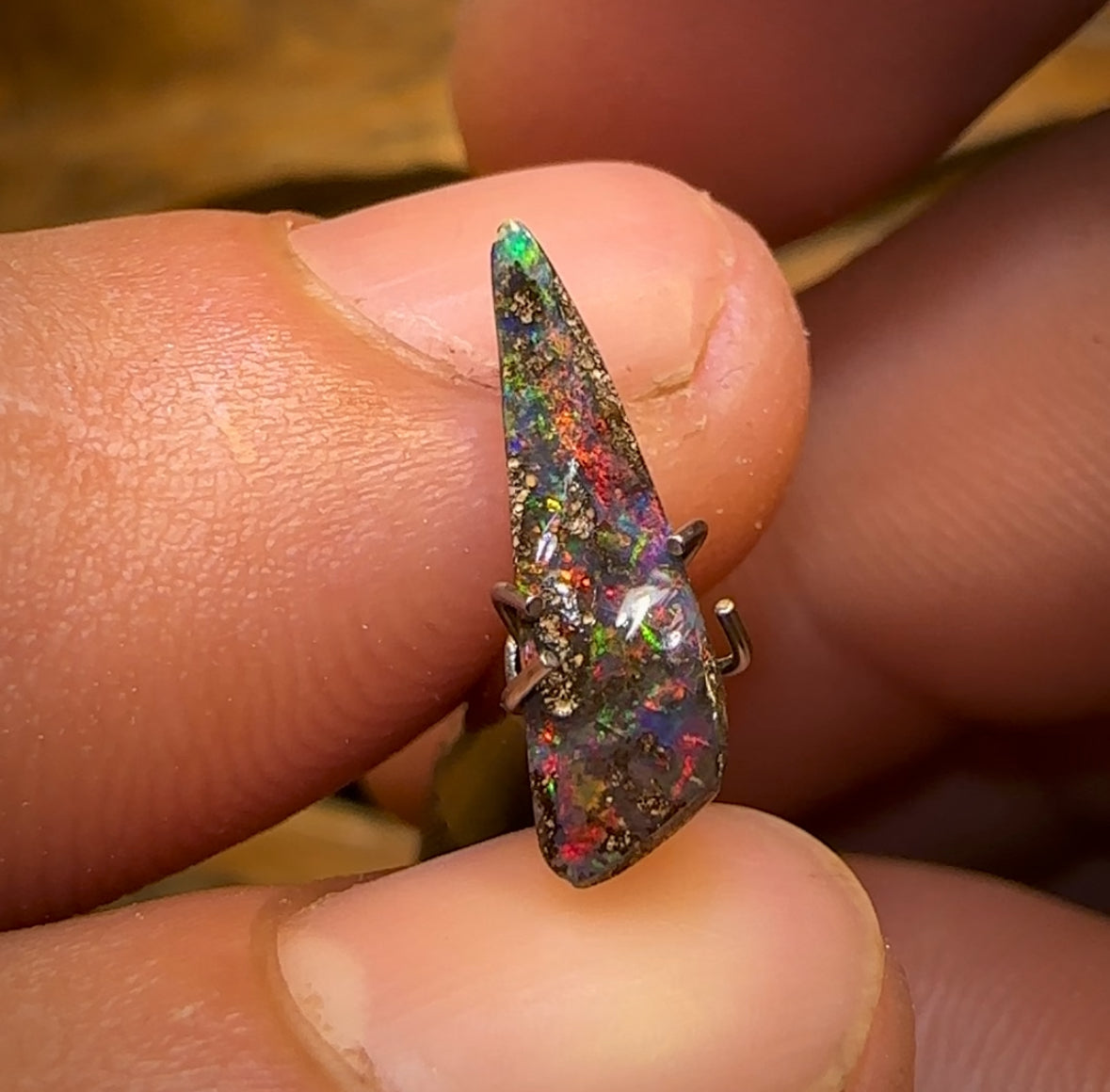 1.12cts - Queensland Boulder Seam Opal from Winton Red Fire