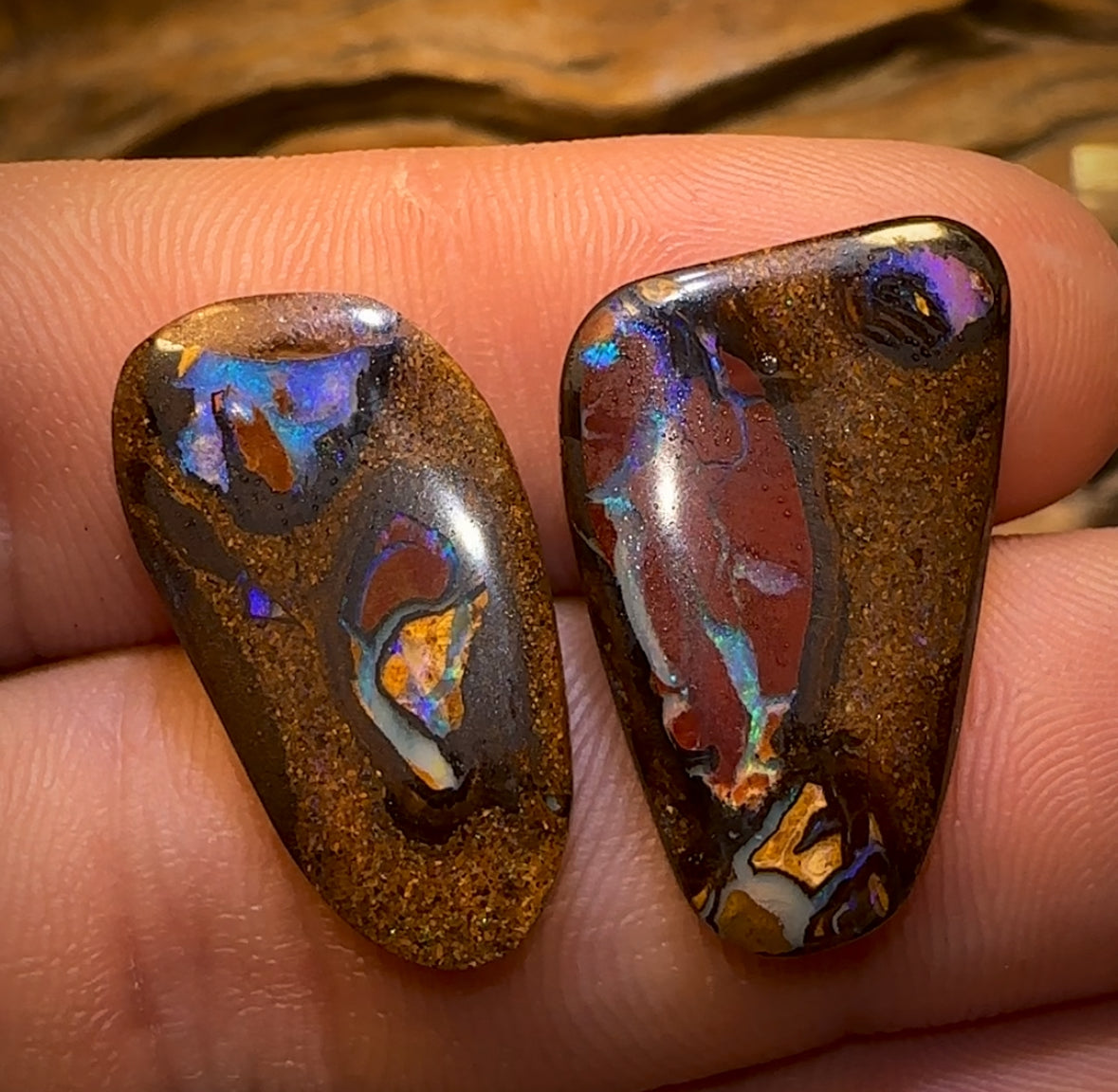 24.2cts - Tribal Queensland Boulder Opal Pair