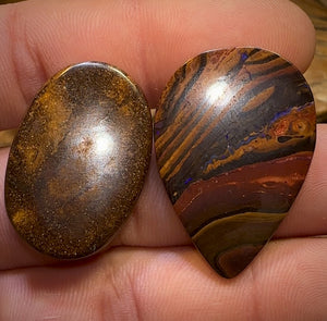 67.1cts - 2x Finished Queensland Boulder Opals Set