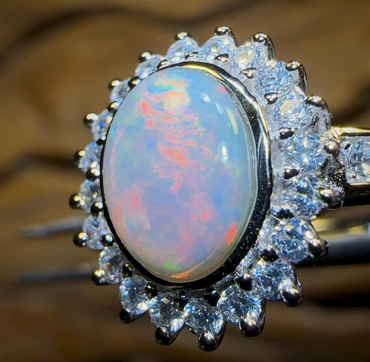 Sterling Silver - South Australian Solid White Opal Ring - Opal Whisperers