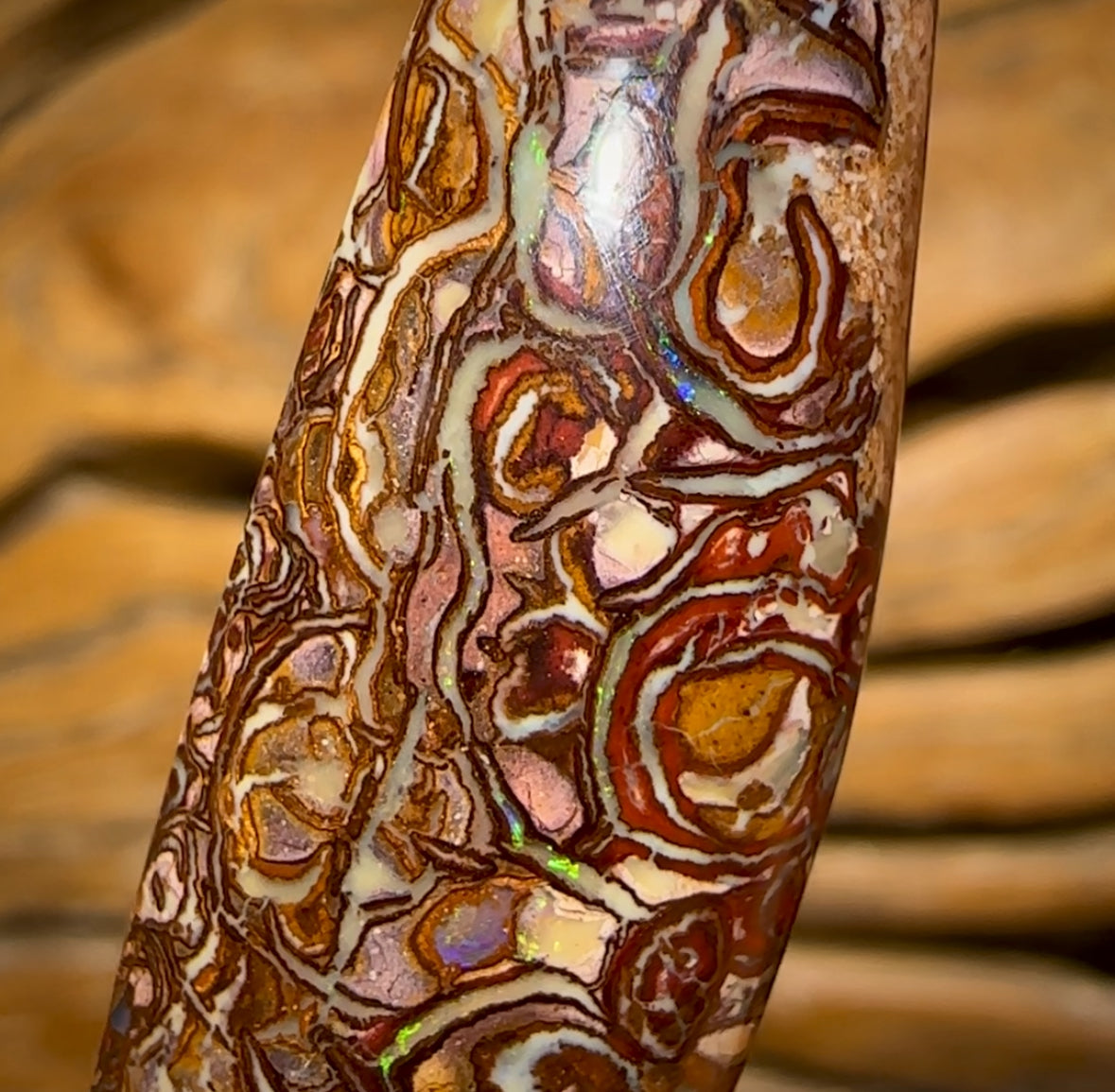 30.1cts - Highly Artistic Tribal Yowah Nut Opal. ‘Art of Opal’ Candidate