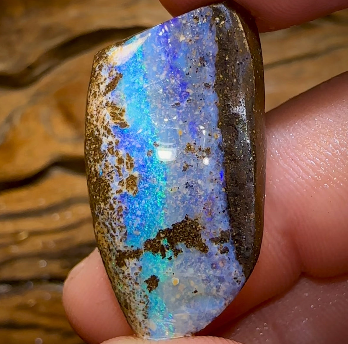 40.2cts - Australian Boulder Opal Rough Preform. Natural Split Landscape Picture Stone - Opal Whisperers