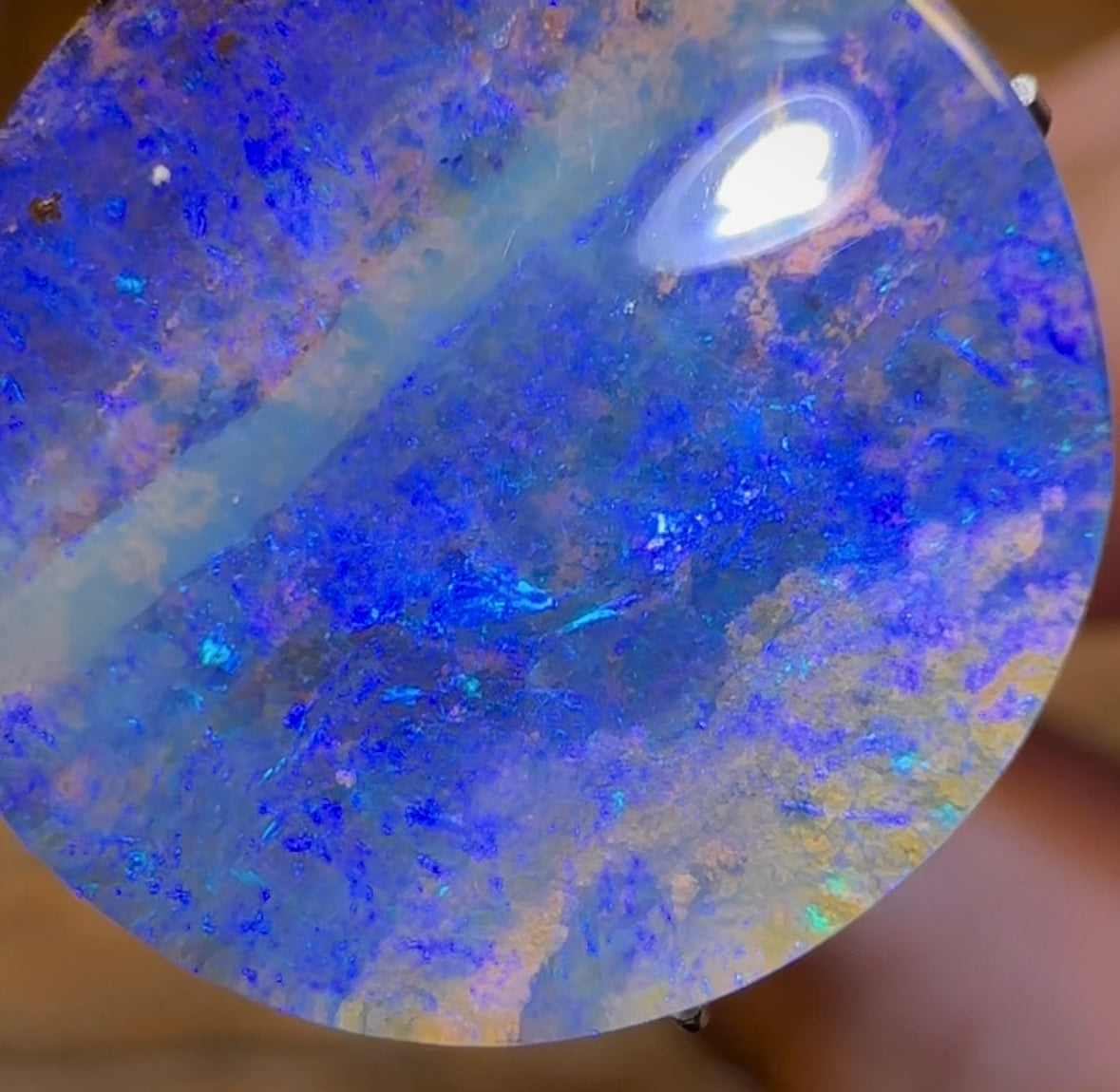 10.7cts - “Neptune” Queensland Boulder Seam Opal from Winton - Opal Whisperers