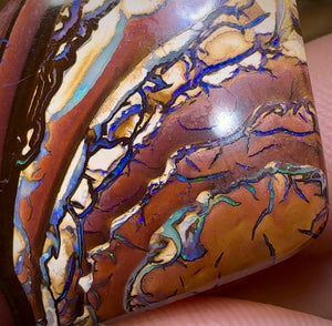 78.1cts - Tribal Queensland Boulder Opal. Tribal Landscape Pattern!