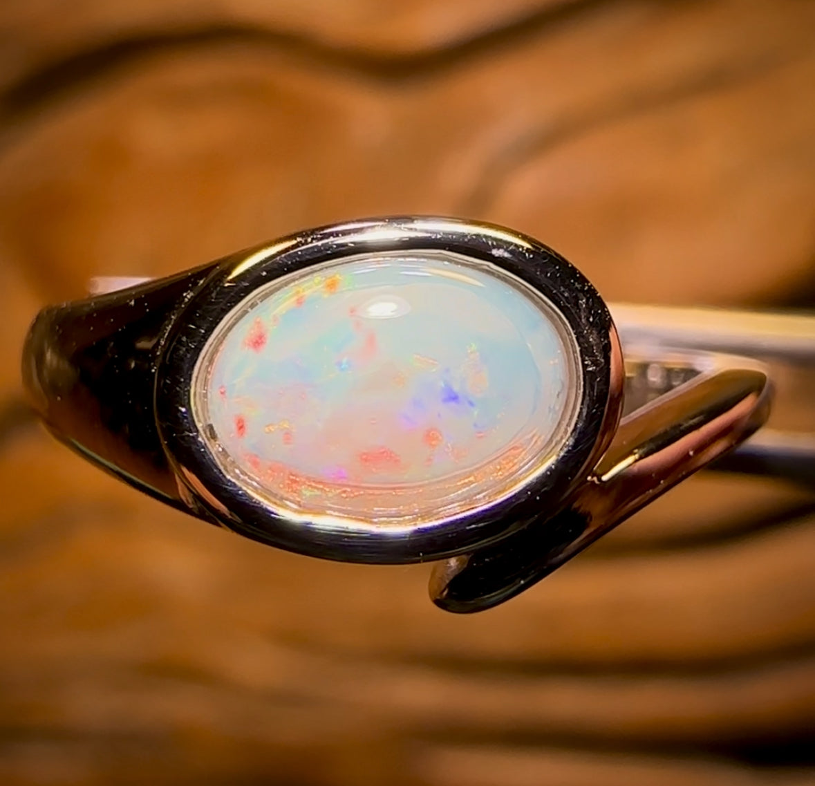 Sterling Silver - South Australian Crystal Opal Ring