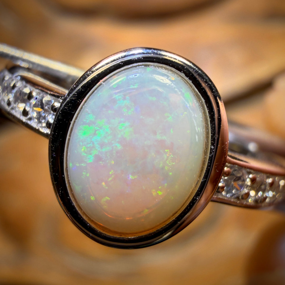 Sterling Silver - South Australian Crystal Opal Ring