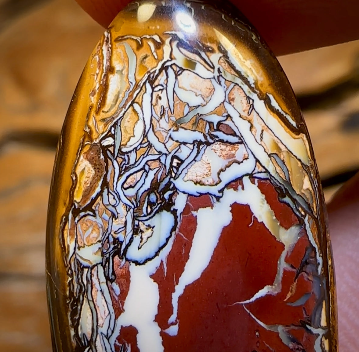 44.4cts - Tribal Queensland Boulder Opal. “Porcelain Potch Picture Piece”