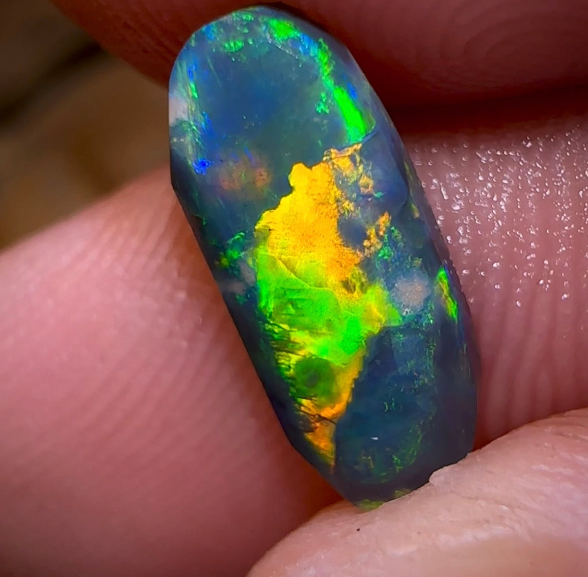 1.55cts - Top Lightning Ridge Black Opal Rub - Opal Whisperers