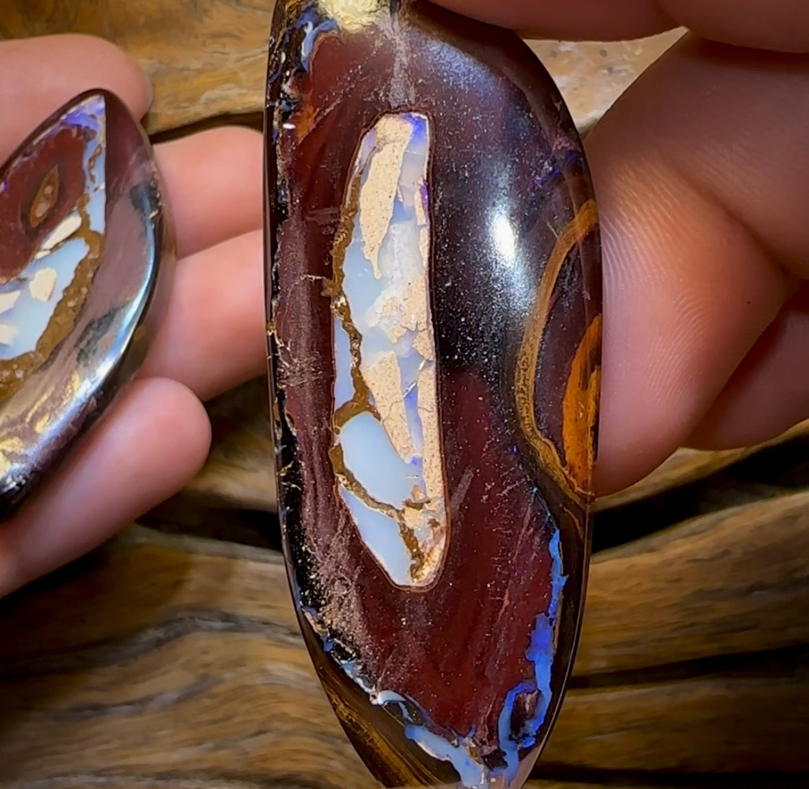 The 208cts - Yowah Nut Kernel Australian Opal Rub Pair. Double Double Sided - Opal Whisperers