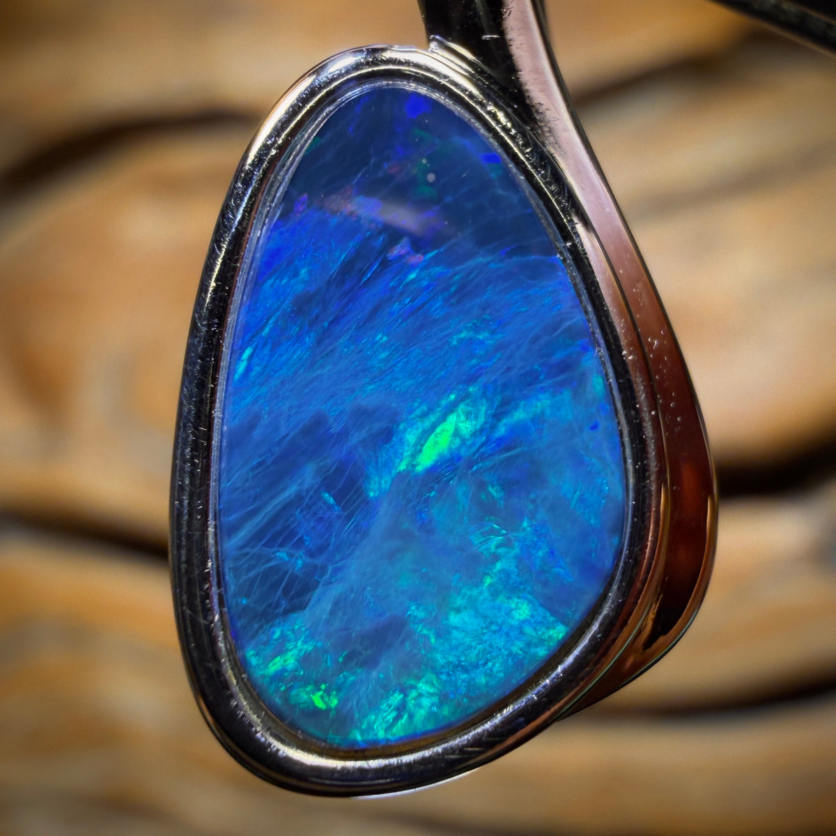 Sterling Silver - Queensland Boulder Opal Doublet Pendant Perfect Gift ￼