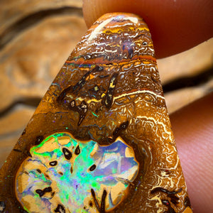 59.2cts - Yowah Nut Kernel Opal w/ Tribal Surround. Australian Boulder Opal
