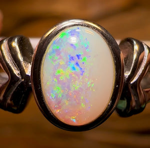 Sterling Silver - South Australian Crystal Opal Ring - Opal Whisperers