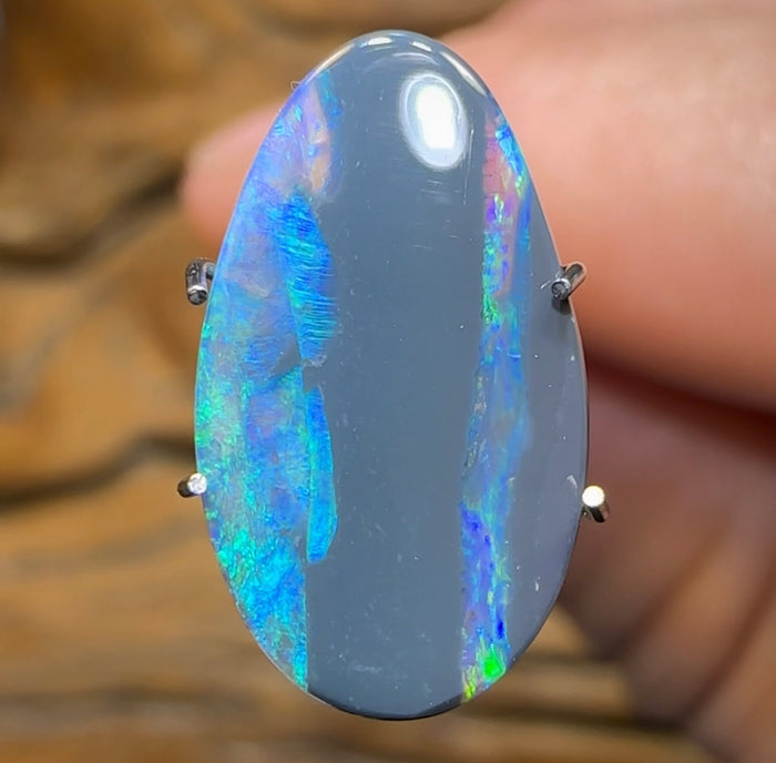 1.6cts - Australian Black Opal from Lightning Ridge “Black Landscspe” - Opal Whisperers