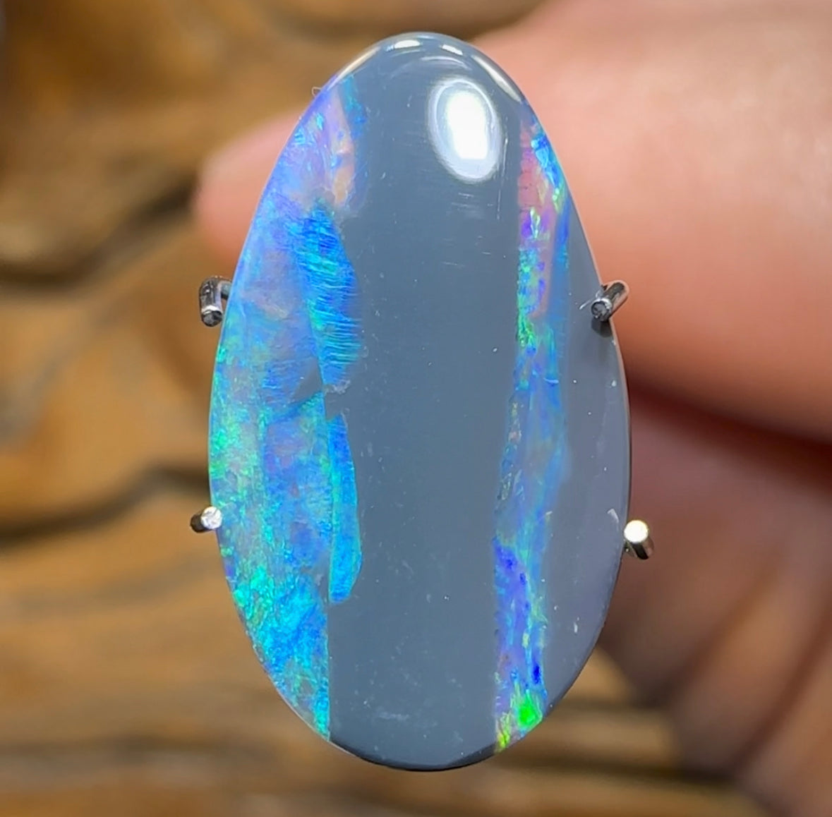 1.6cts - Australian Black Opal from Lightning Ridge “Black Landscspe” - Opal Whisperers