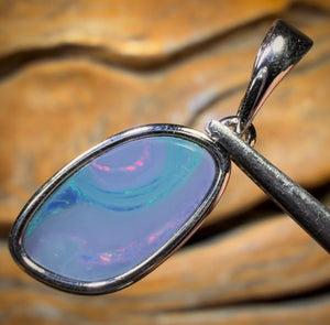 Sterling Silver - Queensland Boulder Opal Doublet Pendant