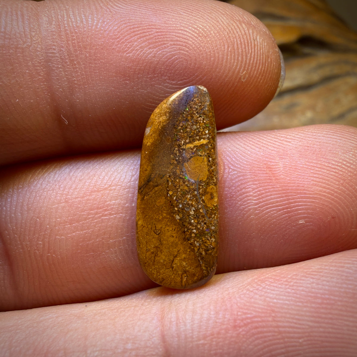 5.1cts - Wood Fossil Replacement Boulder Opal from Yowah Cathedral Pattern