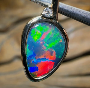 14k Gold - “Aurora” TOP Queensland Boulder Doublet Opal Pendant🔥 - Opal Whisperers