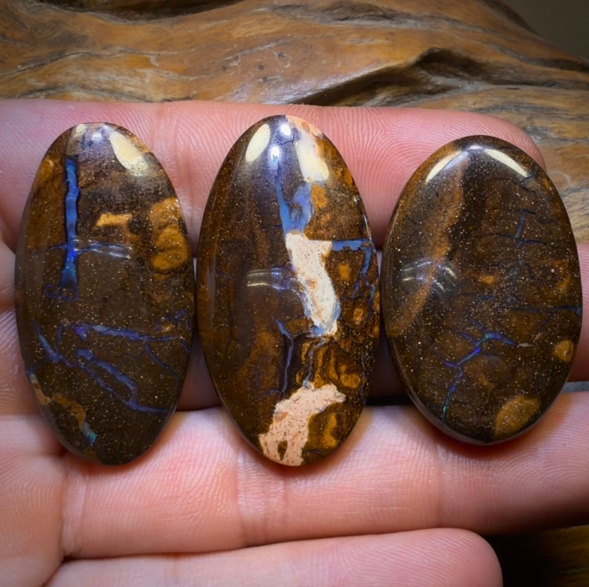 148.6cts - 3x Australian Boulder Seam Opal’s. Wholesale Dealers Parcel