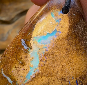 47 x 33mm - Drilled Australian Boulder Opal Necklace