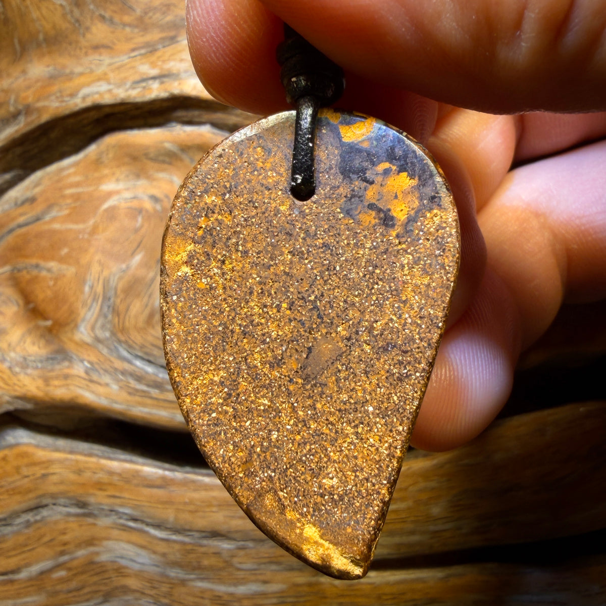Wild card! 40 x 26mm - Drilled Tribal Queensland Boulder Opal Necklace