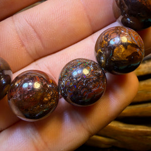14 x 14mm Drilled Tribal Boulder Opal Bead Bracelets. BULK LISTING Multiple available