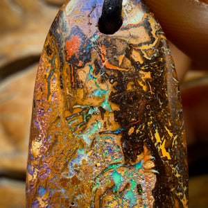 30 x 17mm - Drilled Tribal Queensland Boulder Opal Necklace