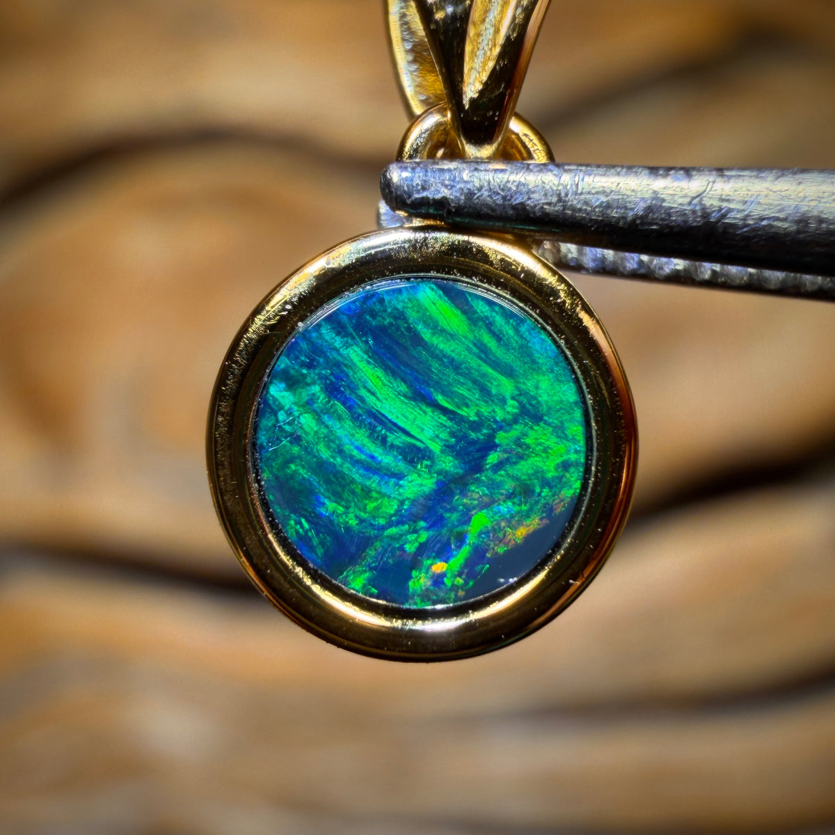 Bargain Card! Sterling Silver Gold Plated - Queensland Boulder Opal Doublet Pendant