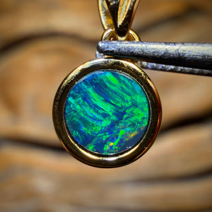 Bargain Card! Sterling Silver Gold Plated - Queensland Boulder Opal Doublet Pendant