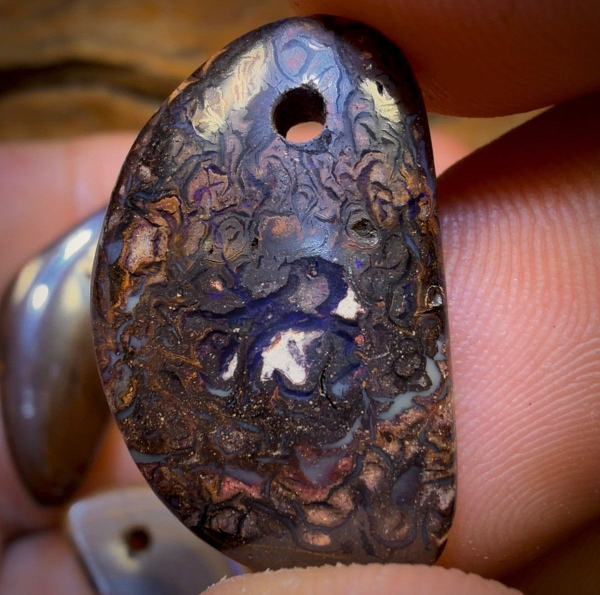 87.6cts - 5x Drilled Queensland Boulder Opals. Wholesale Parcel