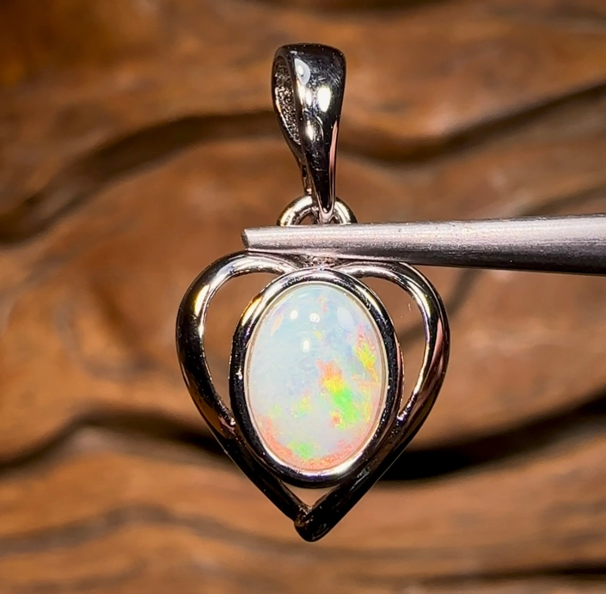 St Silver - Solid South Australian Crystal Opal Pendant - Opal Whisperers