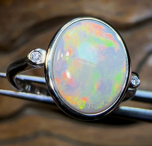 St. Silver - Timeless South Australian Crystal Opal Ring - Opal Whisperers