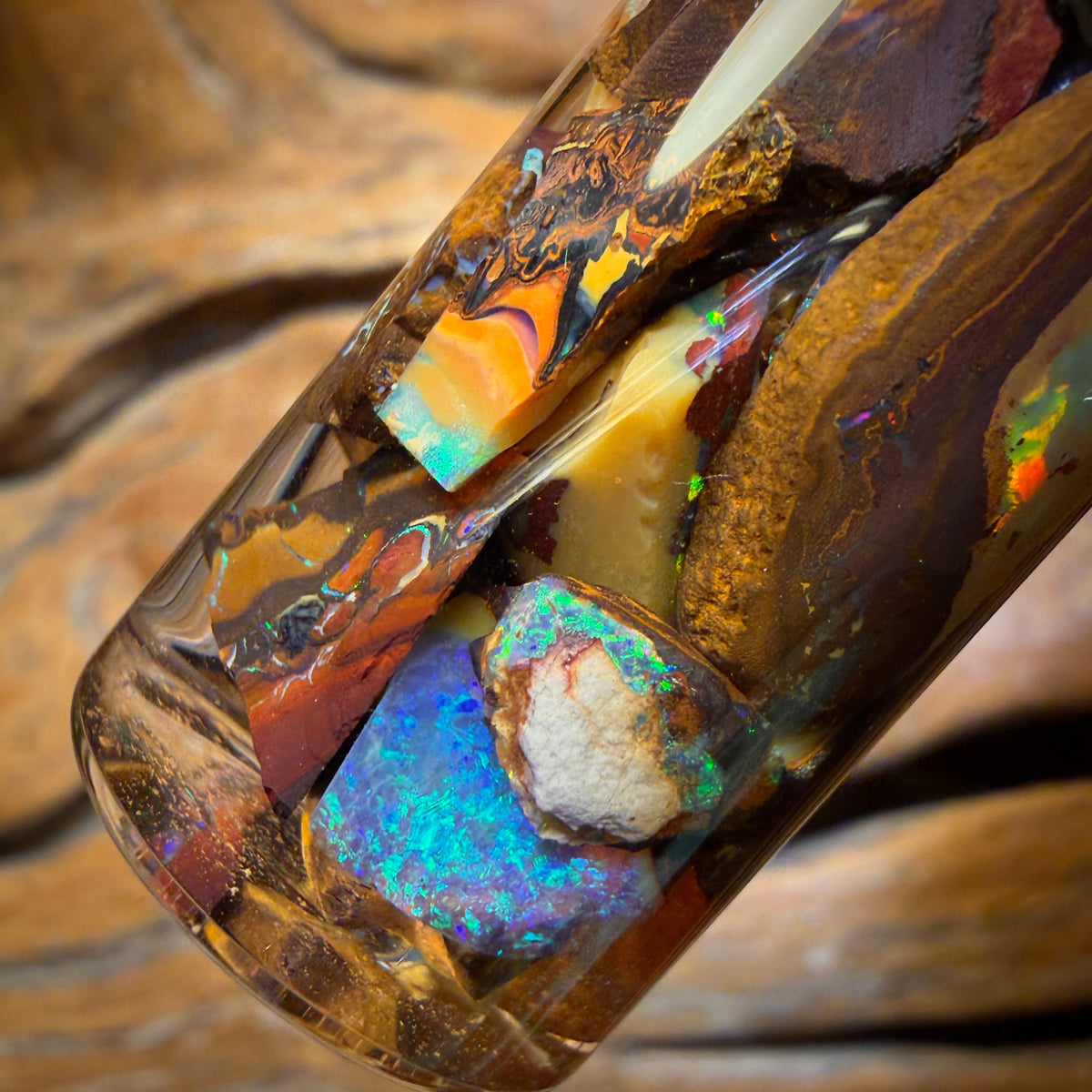 83.9cts - Jar of Yowah Nut Opal Rough w/ Fossil Opal