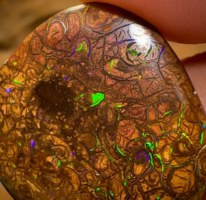 29.3cts - Tribal Yowah Nut Opal. Electric Green