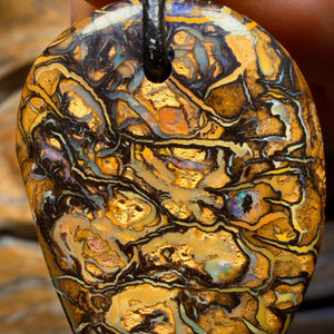 Wild card! 40 x 26mm - Drilled Tribal Queensland Boulder Opal Necklace
