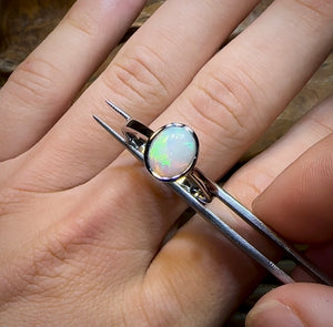 Sterling Silver - South Australian Crystal Opal Ring