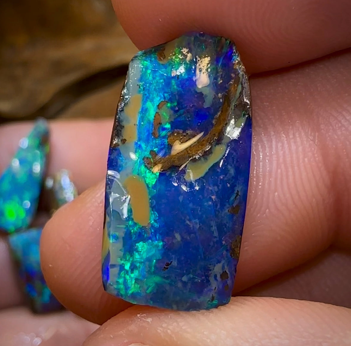 (Template) 69cts - 6x Australian Boulder Opal Rubs. TOP QUALITY - Opal Whisperers