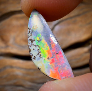6.15cts - Queensland Boulder Seam Opal. Red Multicolours!