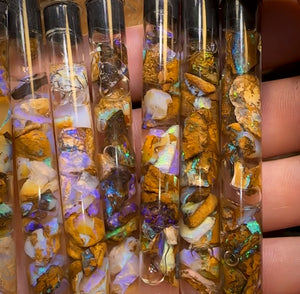 25cts Vials of Queensland Boulder Opal Rough. BULK LISTING