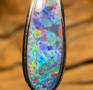 Sterling Silver - Australian￼ Boulder Opal Doublet Pendant - Opal Whisperers