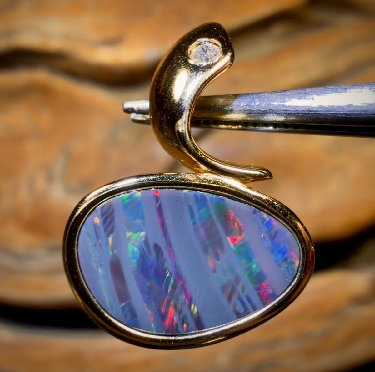 Sterling Silver - Queensland Boulder Opal Doublet Pendant