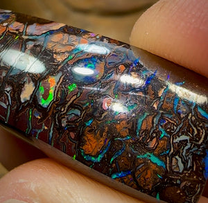 82.4cts - Australian Boulder Opal. Black Tribal Pattern