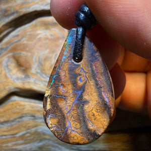 Wild Card! 28 x 18mm - Drilled Tribal Queensland Boulder Opal Necklace