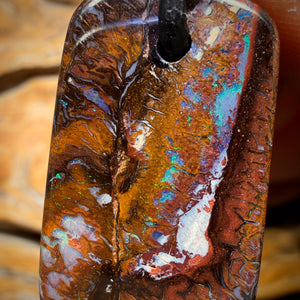 30 x 18mm - Drilled Tribal Queensland Boulder Opal Necklace