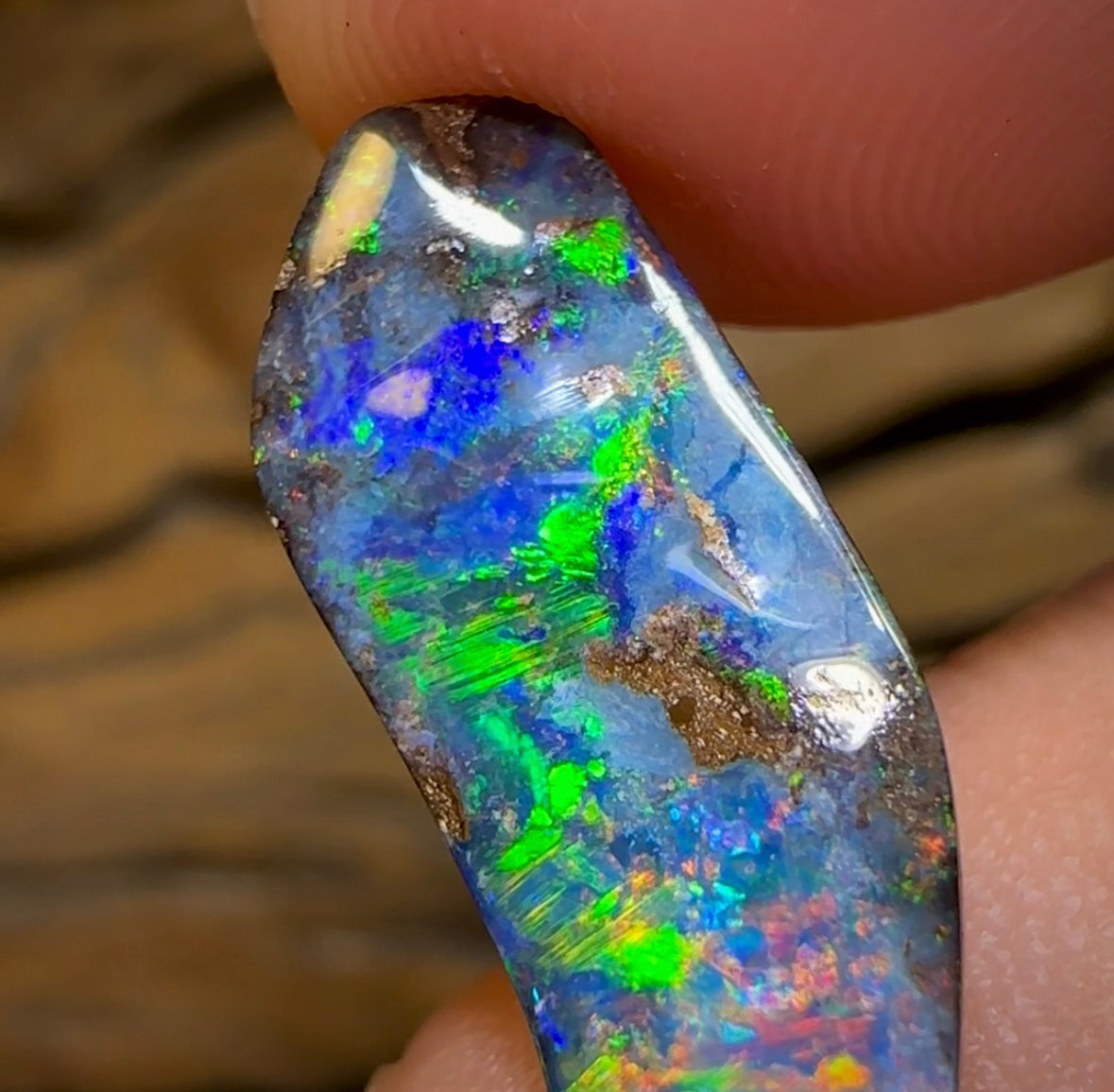 12.6cts - What happened? Australian Boulder Opal. Heritage Collection - Opal Whisperers