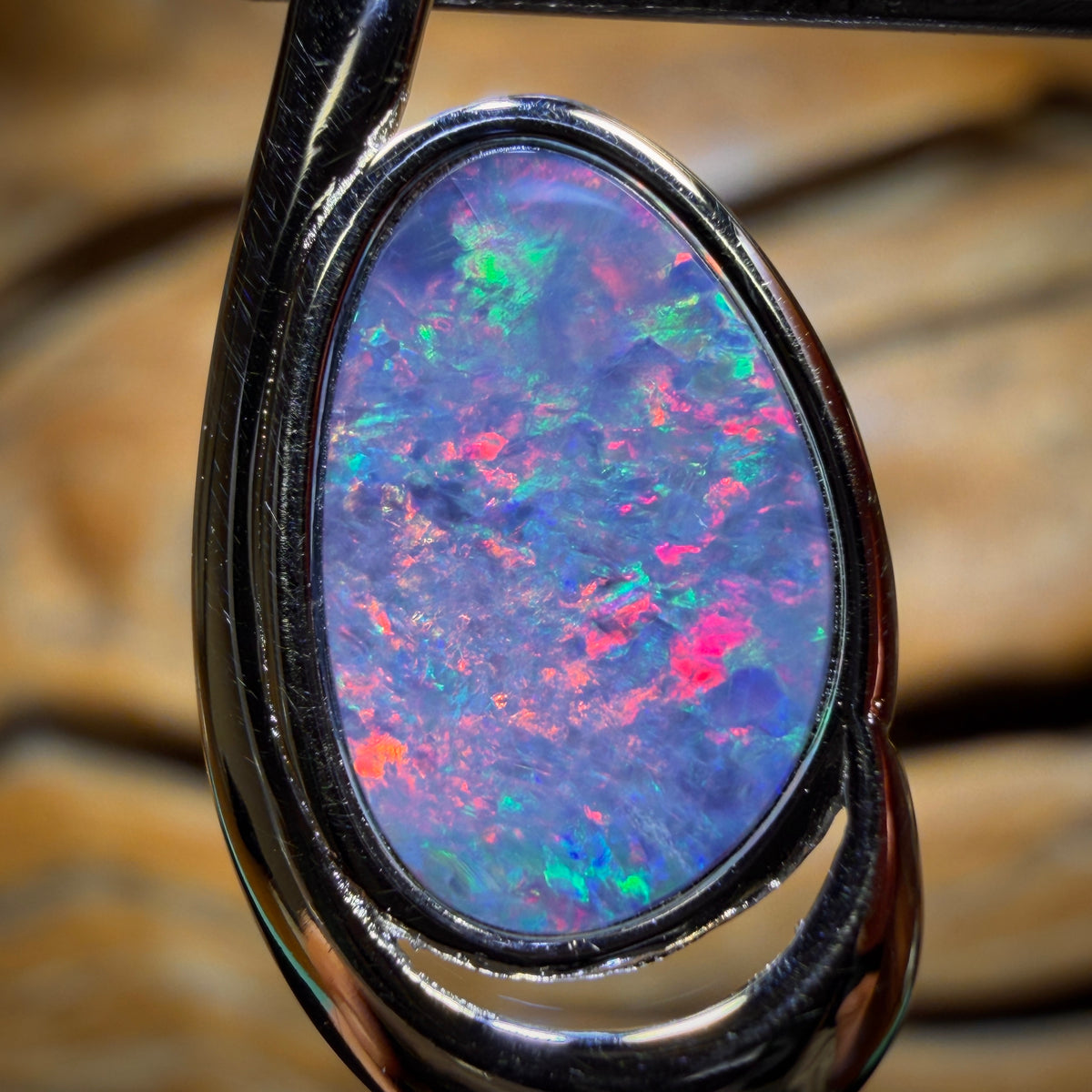 Sterling Silver - Queensland Boulder Opal Doublet Pendant