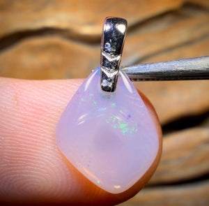 Sterling Silver - South Australian Solid Crystal Opal Pendant